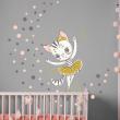 Adesivi murali per bambini - Adesivos gatto ballerina + 100 cerchi colorati - ambiance-sticker.com