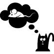 Adesivi murali per bambini - Adesivi gatto sognare un topo - ambiance-sticker.com