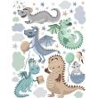 Adesivi murali Animali - Adesivo dinosauri giocosi - ambiance-sticker.com