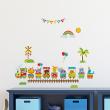 Adesivi murali per bambini - Adesivos bambino animali sul treno - ambiance-sticker.com