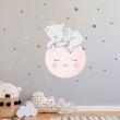 Adesivi murali per bambini - Adesivos bambino elefantino sulla luna e 30 stelle - ambiance-sticker.com