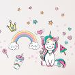 Adesivi murali per bambini - Adesivo bambino unicorno regina delle prelibatezze - ambiance-sticker.com