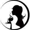 Adesivo donna sexy che beve il caffè - ambiance-sticker.com