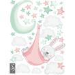 Adesivi murali Animali - Adesivo dolce notte di coniglietti tra le stelle - ambiance-sticker.com