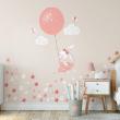 Adesivi murali per bambini - Adesivo coniglio e i suoi con palloncini magici - ambiance-sticker.com