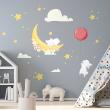 Adesivi murali Animali - Adesivo coniglietto stella e luna - ambiance-sticker.com