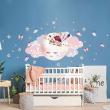 Adesivi murali per bambini - Adesivi luna bohémien, nuvole, stelle e farfalle - ambiance-sticker.com