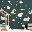 Adesivi murali per bambini - Adesivo pecore al chiaro di luna - ambiance-sticker.com