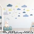 Adesivi murali nuvola - Adesivo bambino di nuvola scandinavo e le stelle amiche celesti - ambiance-sticker.com