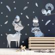 Adesivi murali per bambini - Adesivi di uccelli del bosco indiano - ambiance-sticker.com
