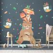 Adesivi murali per bambini - Adesivi con orsacchiotto e animali indiani - ambiance-sticker.com