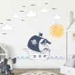 Adesivi murali Animali - Adesivos orsacchiotto il pirata del mare - ambiance-sticker.com