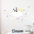 Adesivi murali nomi - Adesivo bambina panda sul cloud e 50 stelle - ambiance-sticker.com