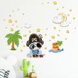 Adesivi murali per bambini - Adesivos panda pirata e 70 stelle - ambiance-sticker.com