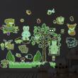 Adesivi murali per bambini - Adesivos fosforescente allegri animali della foresta - ambiance-sticker.com