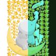 Adesivi murali fosforescente - Adesivi fosforescente elefante e coniglio catturano le stelle + 110 stelle - ambiance-sticker.com