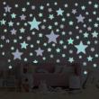 Adesivi murali per bambini - Adesivi fosforescente stelle rosa - ambiance-sticker.com