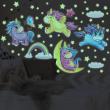 Adesivi murali per bambini - Adesivi fosforescente unicorni nelle stelle - ambiance-sticker.com