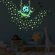 Adesivi murali per bambini - Adesivos fosforescente altalena luna panda e 130 stelle - ambiance-sticker.com