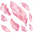 Adesivi boemo design - Adesivo boemo piume rosa - ambiance-sticker.com