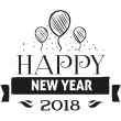 Adesivi murali design - Adesivo happy new year 2018 coi palloncini - ambiance-sticker.com
