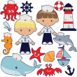 Adesivi murali per bambini - Adesivo i piccoli marinai - ambiance-sticker.com