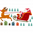 Adesivi murali Natale - Adesivo Natale Padre Natale nel Volo - ambiance-sticker.com