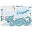 Adesivi murali nomi - Adesivo personalizzabile nomi dinosauro blu - ambiance-sticker.com