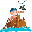 Adesivi murali per bambini - Adesivo pirata su oceano - ambiance-sticker.com