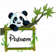 Adesivi murali nomi - Adesivo personalizzabile nomi panda sul suo ramo - ambiance-sticker.com