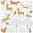 Adesivi murali Animali - Adesivo animali di legno autunnali - ambiance-sticker.com