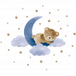 Adesivi murali Animali - Adesivo animali cucciolo d'orso sognante sulla luna - ambiance-sticker.com