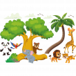 Adesivi murali Animali - Adesivo animali sotto gli alberi - ambiance-sticker.com