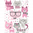 Adesivi murali per bambini - Adesivo gatti stravaganti - ambiance-sticker.com