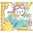 Adesivi murali per bambini - Adesivos orso pilota + 50 stelle - ambiance-sticker.com