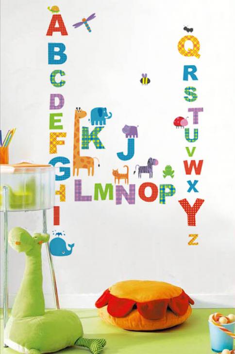 Adesivi murali per bambini - Adesivi Alfabeto e animali metro bambino per i bambini - ambiance-sticker.com