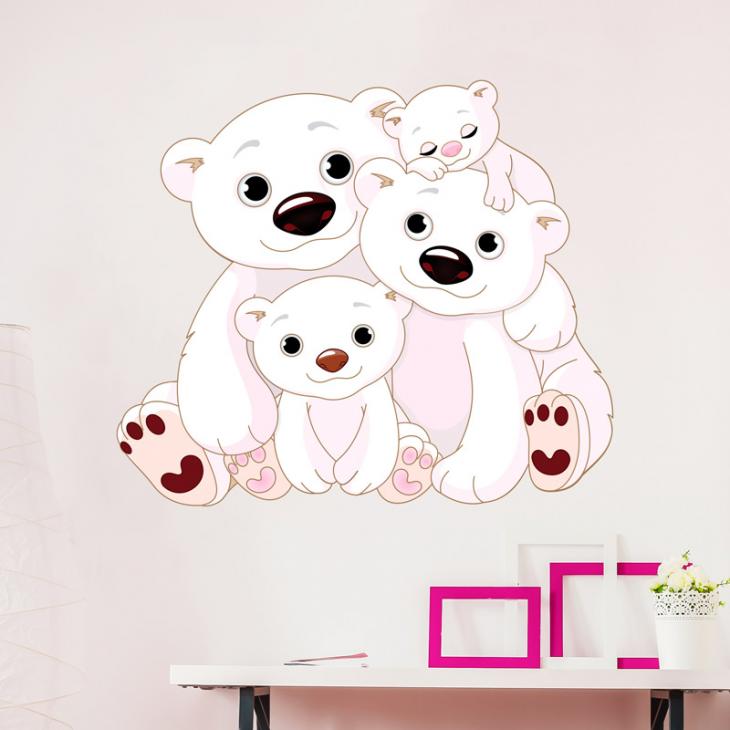 Adesivi murali - Adesivo famiglia degli orsi - ambiance-sticker.com