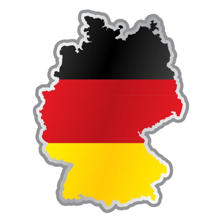 Adesivi e Stickers Auto - Adesivo Bandiera tedesca all'interno forma paese - ambiance-sticker.com