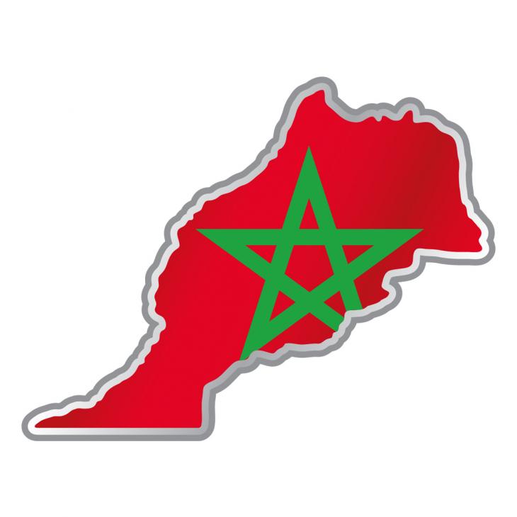 Adesivi e Stickers Auto - Adesivo Marocco bandiera all'interno Forma di paese - ambiance-sticker.com