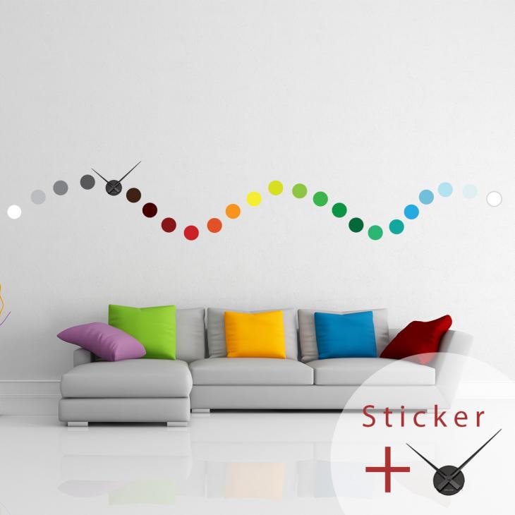 Adesivi murali orologi - Adesivo decorativo cerchi colorati - ambiance-sticker.com