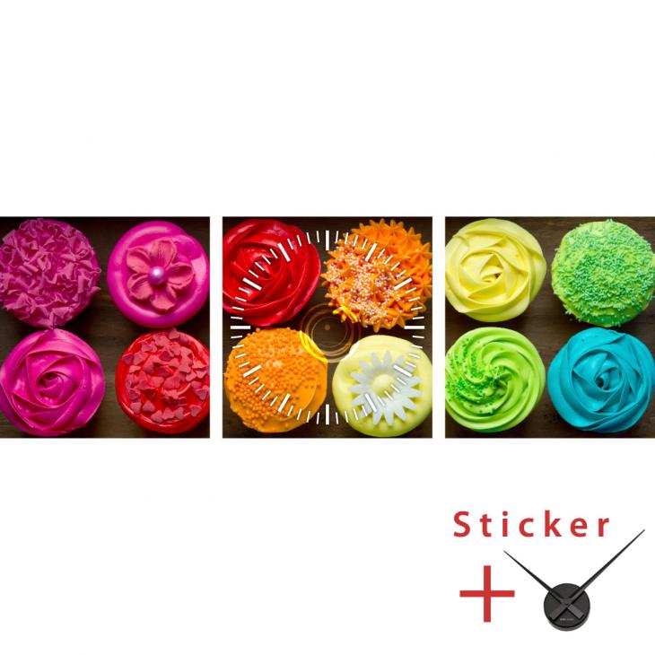 Adesivi murali orologi - Adesivo Diverse pastillages colorate - ambiance-sticker.com