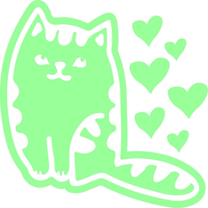 Adesivi fosforescente - Adesivo murali gattino 1 - ambiance-sticker.com
