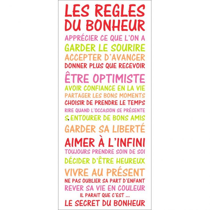 Adesivi poster - Adesivo poster Adesivo poster citazione Les règles du bonheur - ambiance-sticker.com