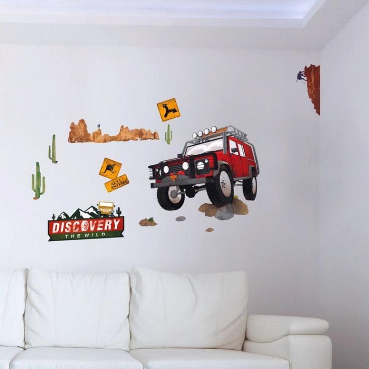 Adesivi murali per bambini -Adhesivo viaje por Jeep en Australia - ambiance-sticker.com