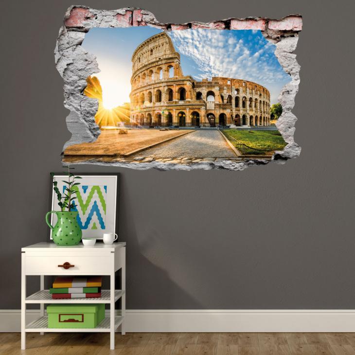 Adesivi murali panorama - Adesivo Panorama Colosseo di Roma al sorgere del sole - ambiance-sticker.com