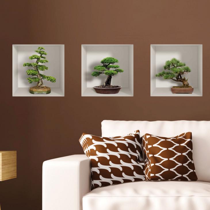 Adesivi murali 3D - Adesivo effetto 3D tesoro dei bonsai giapponesi - ambiance-sticker.com