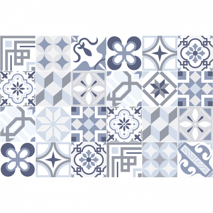 adesivi piastrelle di cemento - 24 adesivo piastrelle azulejos splendidi ornamenti - ambiance-sticker.com