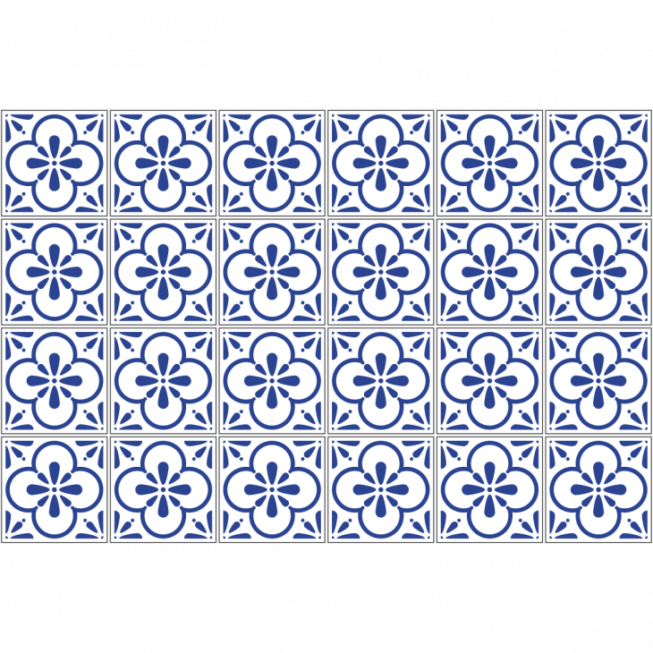 adesivi piastrelle di cemento - 24 adesivi piastrelle azulejos Teva - ambiance-sticker.com