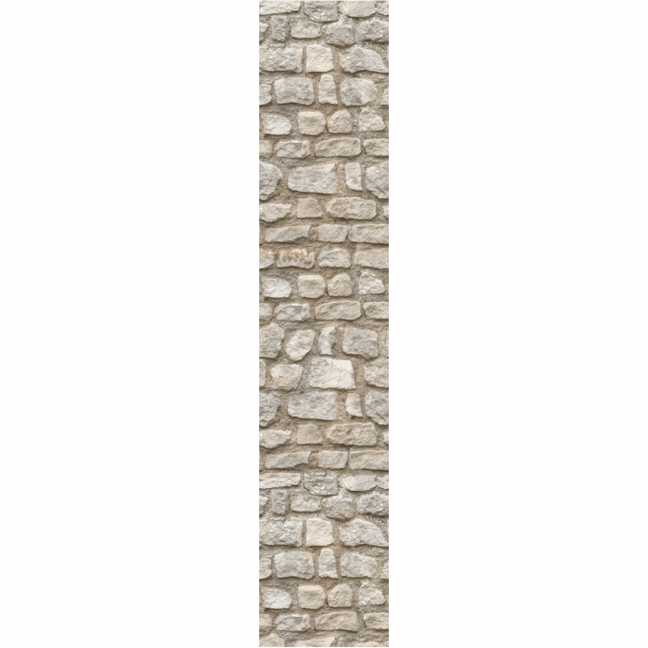 Carta da parati preincollata - Carta da parati preincollata muro di pietra grigia H300 x L60 cm - ambiance-sticker.com
