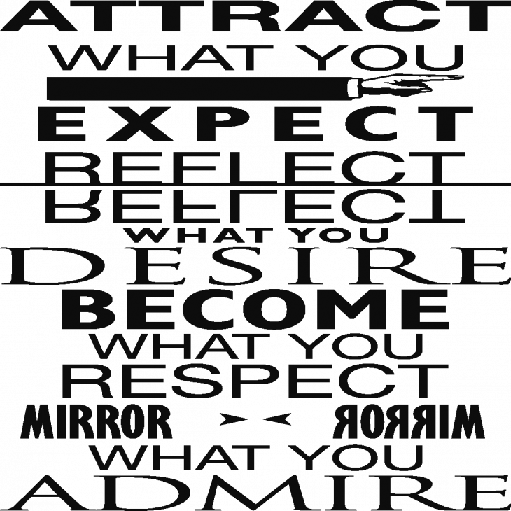 Adesivi con frasi - Adesivo murali Attract what you expect reflect… - ambiance-sticker.com